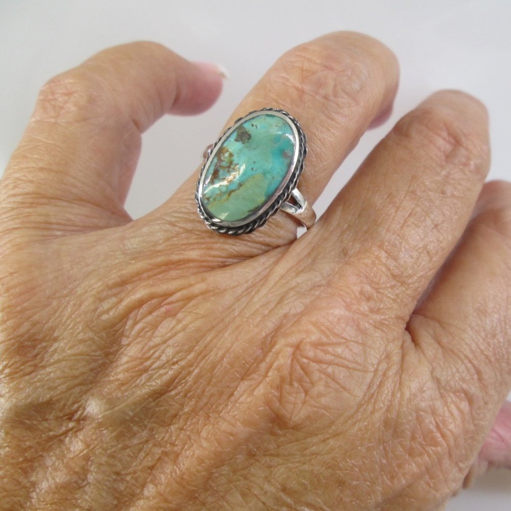 Genuine TURQUOISE Ring>925 Sterling Silver Ring,Turquoise ring,Southwestern